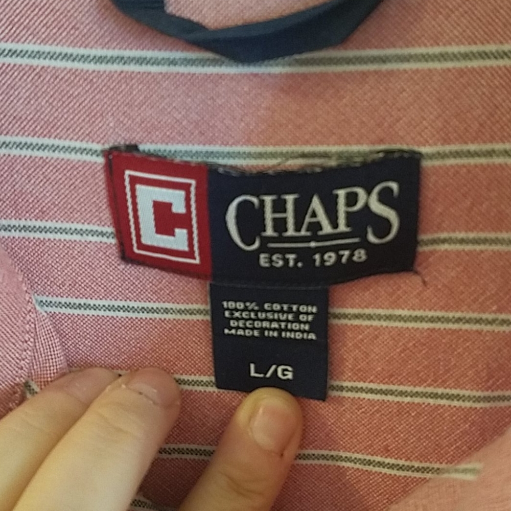 Chaps Pink Button Down - Picture 4 of 7